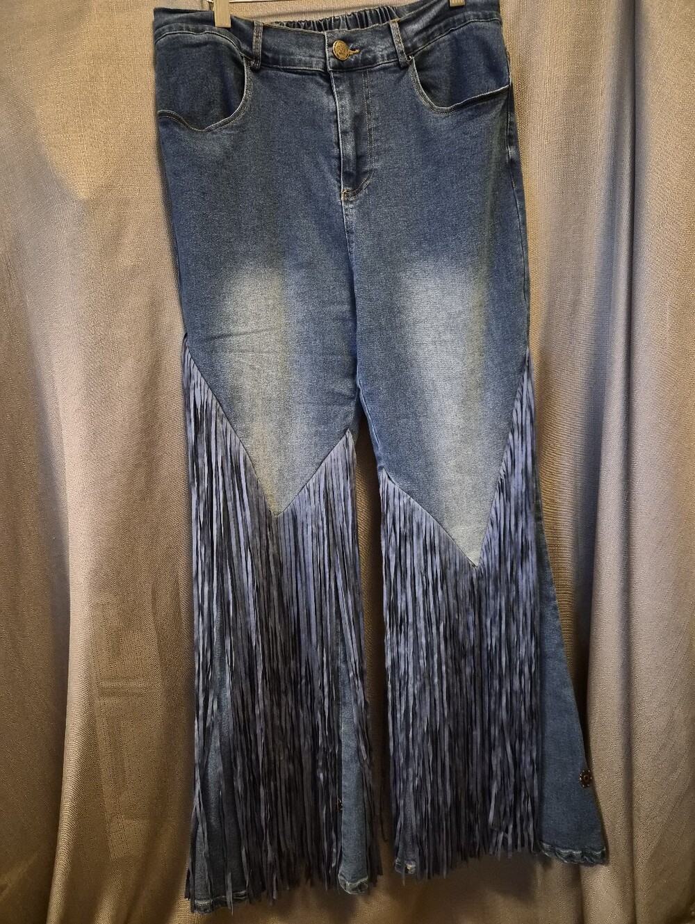 A Rare Bird Blue Fringe Snap Women’s Jeans
